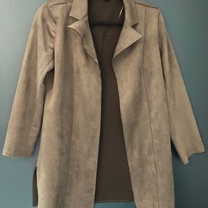 Olive Green Faux Leather Jacket